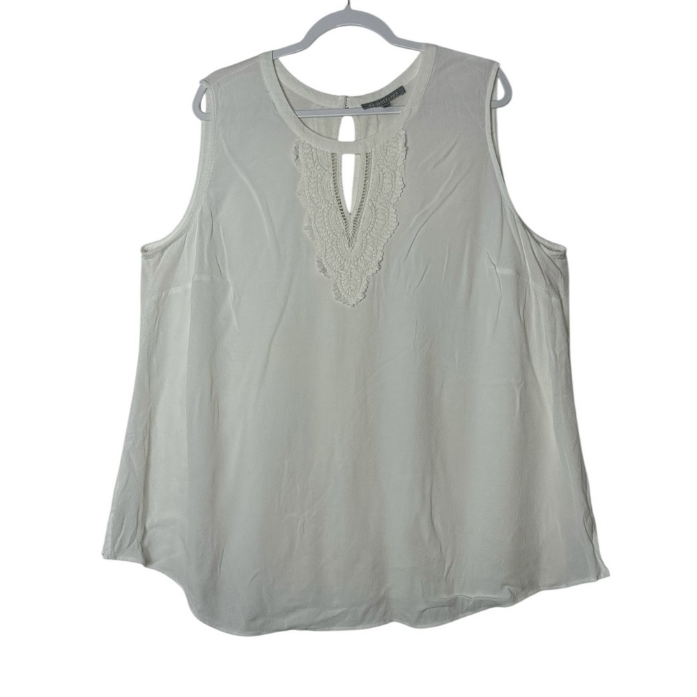 Daniel Rainn Sleeveless Tunic Top Women Plus 3X Blouse Cottagecore Lace‎ Boho
